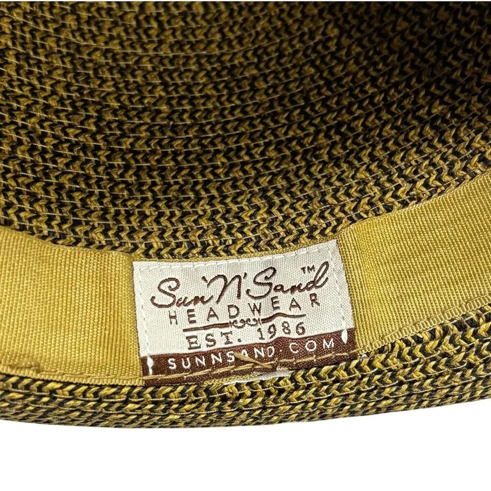 Sea 'n' Sand straw sun hat fedora style unisex tan brown black woven casual